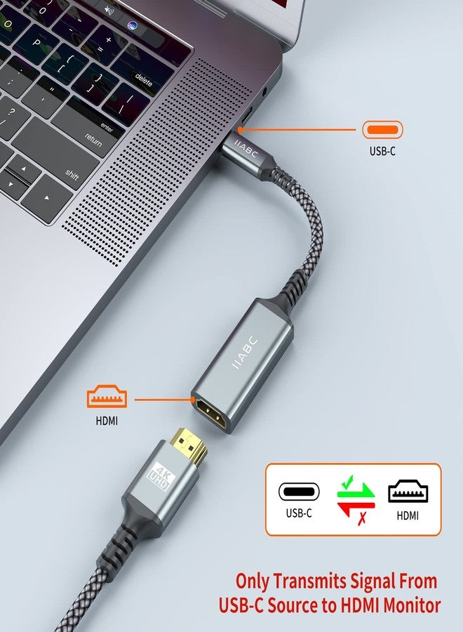 IIABC USB C to HDMI Adapter, USB Type C to HDMI Adapter Compatible with MacBook Pro 2019/2018/2017, MacBook Air, Galaxy, Dell XPS, Pixelbook, Microsoft and More - Image 2