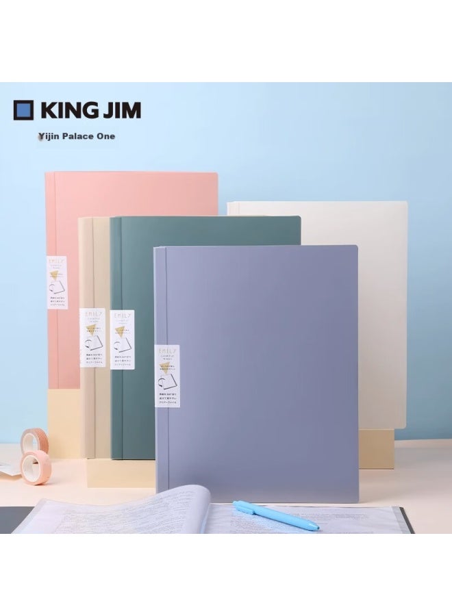 KING JIM Emily Transparent File Folder Collection Album Office Supplies Storage Album 20 Pages Blue Gray Ey183-gs - Image 2