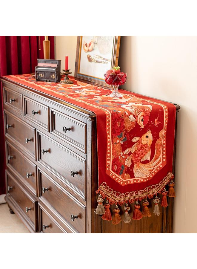 الأزرق جي دبليو لافتة طاولة حمراء ، لافتة شاي ، غطاء رأس السنة الصينية - Image 2