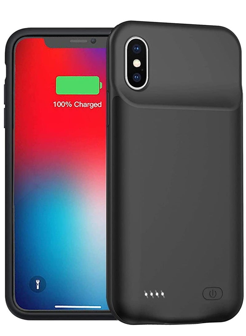 Battery Case for iPhone Xs Max, Enhanced 4000mAh Protective Portable Charging Case Rechargeable Extended Battery Pack Compatible with iPhone Xs Max (6.5 inch) Charger Case (Black) - Image 1