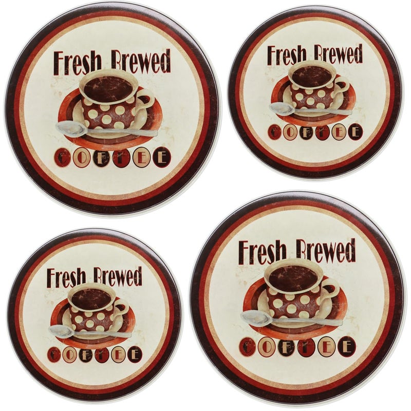 Reston Lloyd Burner Covers For Electric Stovetop Decorative Lightweight Tin Covers Set of 4 28 inch  210 inch Conceals Messy Drip Pans Coffee