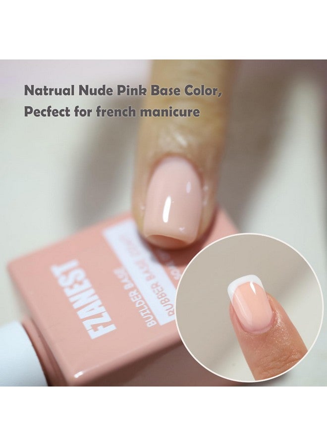 FZANEST Rubber Base Builder Gel Nail 15ml Jelly Natrual Nude Pink Color Gel Polish Nail Strengthener Self-leveling Extension Soak Off UV LED - Image 5