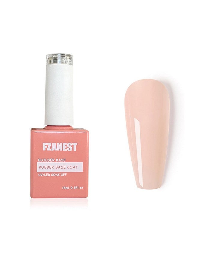 FZANEST Rubber Base Builder Gel Nail 15ml Jelly Natrual Nude Pink Color Gel Polish Nail Strengthener Self-leveling Extension Soak Off UV LED - Image 1