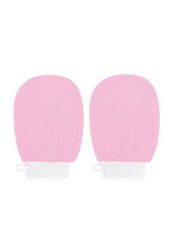 Generic 2 PC Korean Washcloth Skincare Remover Deep Scrub Loofah Cleansing Mitts Exfoliate Cloth Exfoliation Scrubbing Bath Shower Soap Sponge Hand Towel(pink)  - Image 1