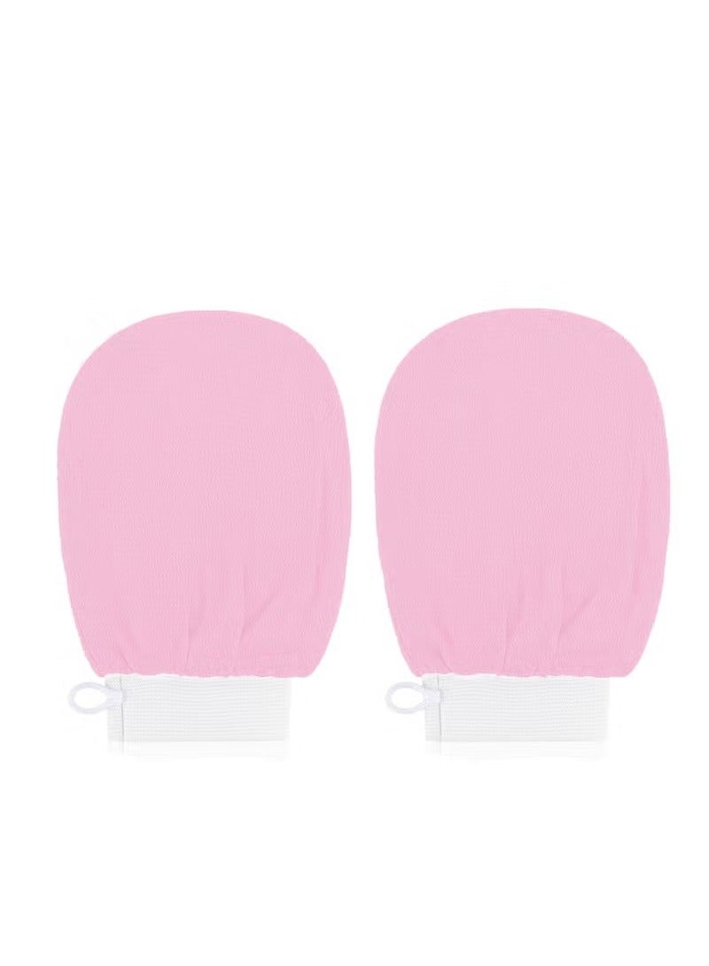 2 PC Korean Washcloth Skincare Remover Deep Scrub Loofah Cleansing Mitts Exfoliate Cloth Exfoliation Scrubbing Bath Shower Soap Sponge Hand Towel(pink) - Image 1