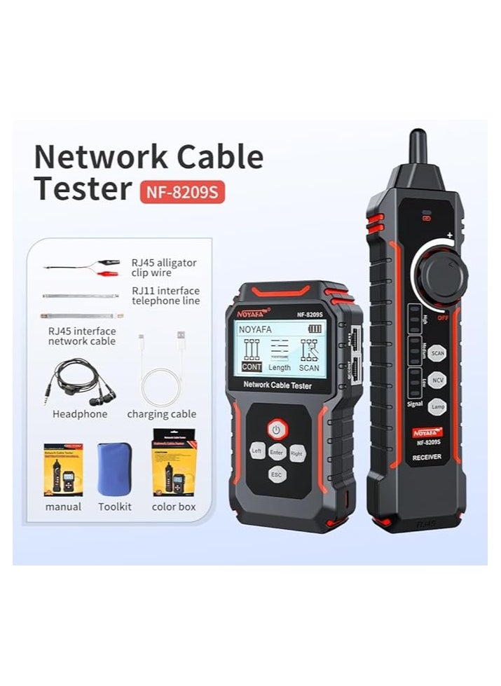 Network Cable Tester with PoE& NCV，Cable Length Test，Port Flashing，Multifunction Anti Interference Scanning Modes Wire Tracker  - Image 3