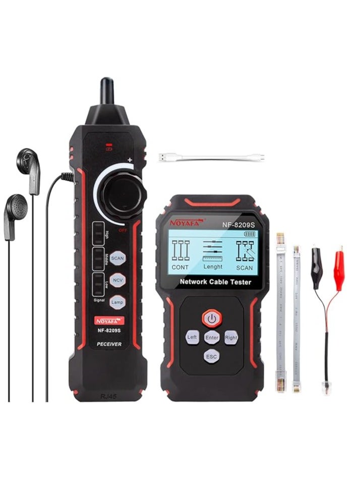Network Cable Tester with PoE& NCV，Cable Length Test，Port Flashing，Multifunction Anti Interference Scanning Modes Wire Tracker  - Image 2