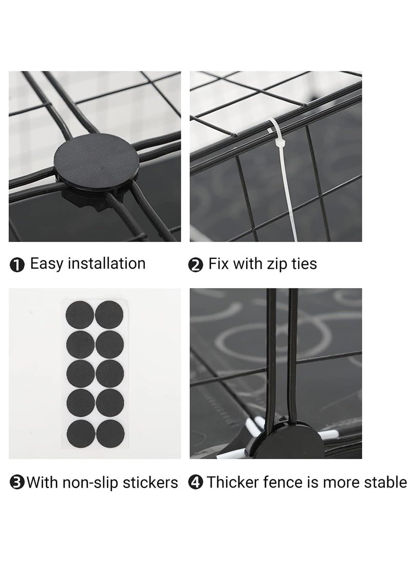 Pet Dog Playpen Pet Dog Fence 13 Panels Metal Dog Pen Outdoor Exercise Pen with Doors for Large/Medium/Small Dogs Pet Puppy Playpen for RV Camping Yard - Image 4