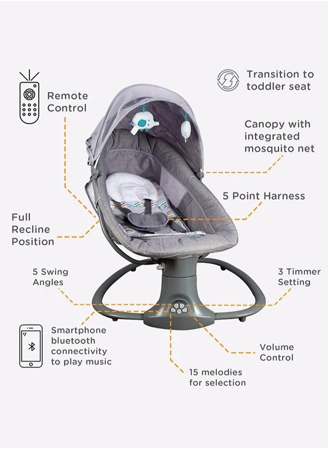 Arababy Baby swing for infants rocking chair with remote control 3-in-1 adjustable backrest baby bouncer electric adjustable rocking chair  - Image 3
