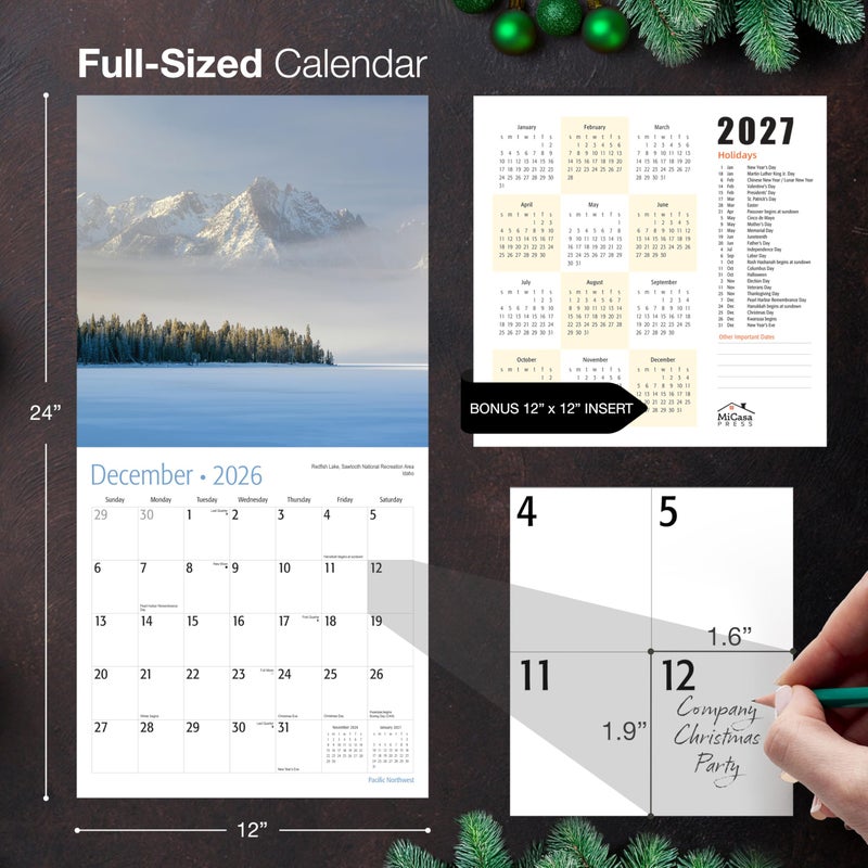 MICASA PRESS Pacific Northwest 2026 Wall Calendar 12 Month | 12" x 24" Open | Thick & Sturdy Paper | Holiday Gift | Oregon Coast Travel Calendar 2026 - Image 5
