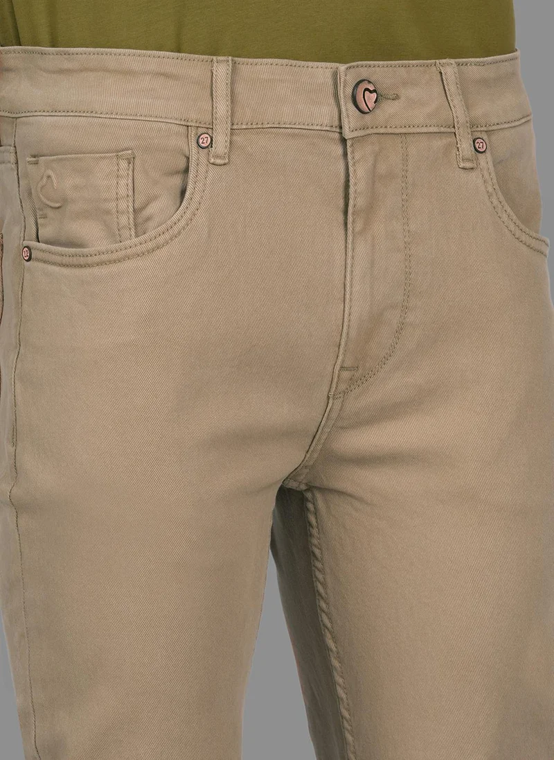 Being Human Khaki Men Straight Fit Mid-Rise Stretchable Jeans for Men | Best Price UAE