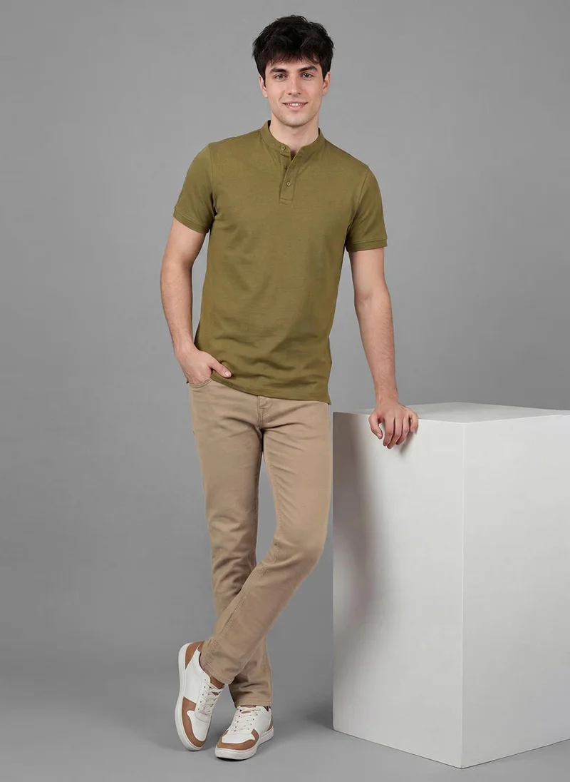Being Human Khaki Men Straight Fit Mid-Rise Stretchable Jeans for Men | Best Price UAE