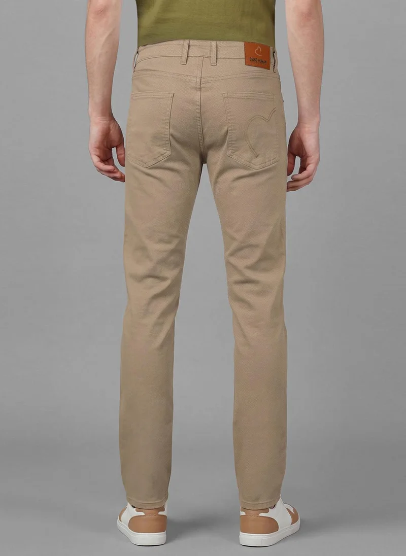 Being Human Khaki Men Straight Fit Mid-Rise Stretchable Jeans for Men | Best Price UAE