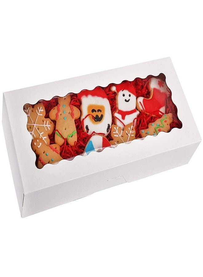 BAKEFY� (6x3x2.5 10 White 2 Brownie Holder White Bakery Boxes, Auto-Popup Treat Boxes for Muffins, Donuts and Pastries - Image 2