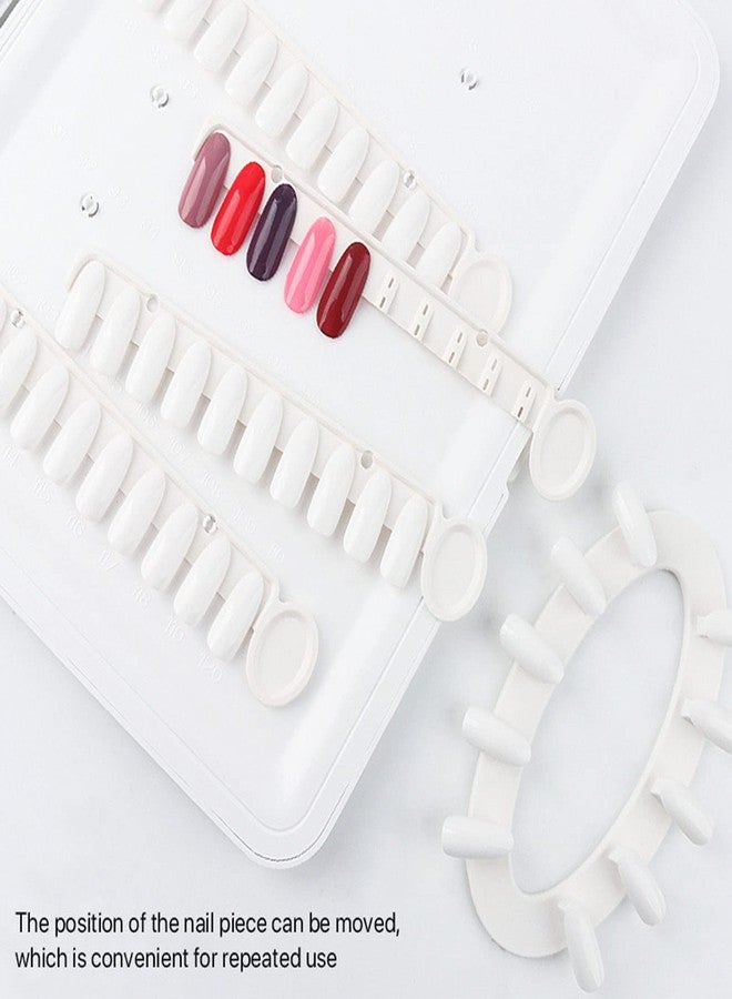 Nail Book, White Plastic 120 Colors Nail Color Display Book Disassemble Nail Display Book Nail Color Swatches Nail Art Book with 120Pcs Nail Tips for Manicure Salon Studio - Image 3