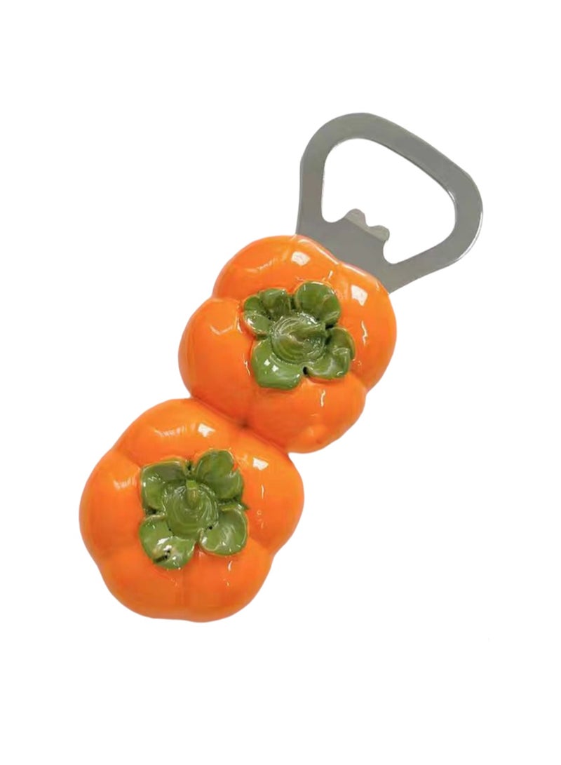 Persimmon Fridge Magnet - Bottle Opener, 3d Simulation Food Stereo Creative Magnetic Sticker Opener Artifact Fridge Magnet Home Decor Accessories - Image 1