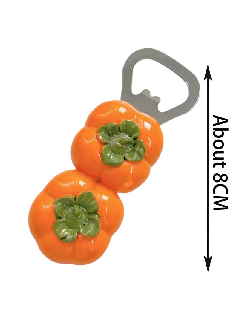 Persimmon Fridge Magnet - Bottle Opener, 3d Simulation Food Stereo Creative Magnetic Sticker Opener Artifact Fridge Magnet Home Decor Accessories - Image 2