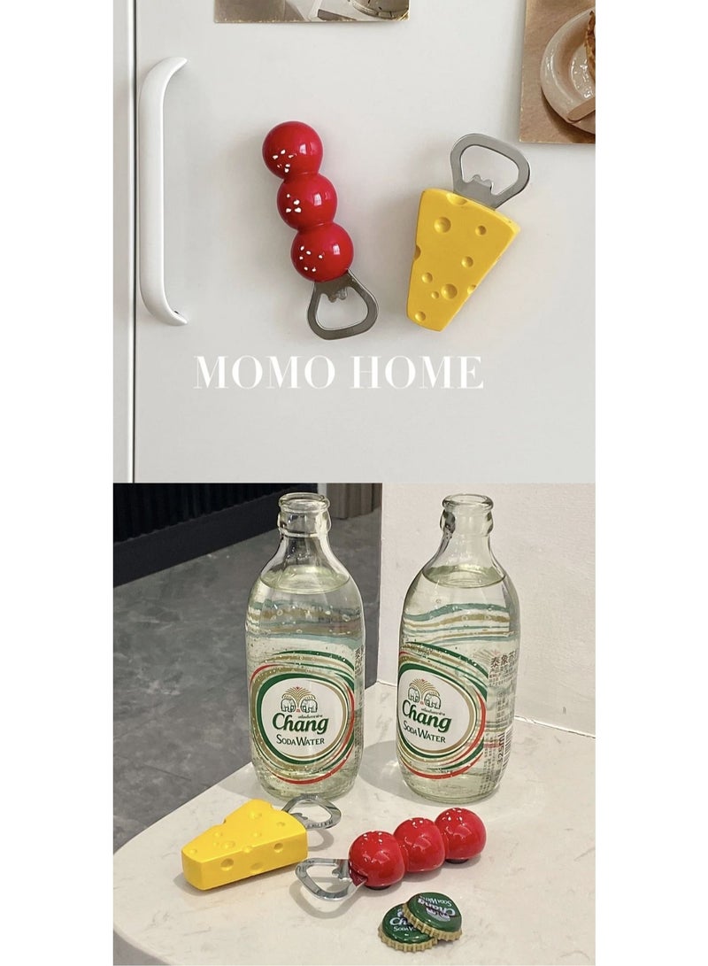 Persimmon Fridge Magnet - Bottle Opener, 3d Simulation Food Stereo Creative Magnetic Sticker Opener Artifact Fridge Magnet Home Decor Accessories - Image 3