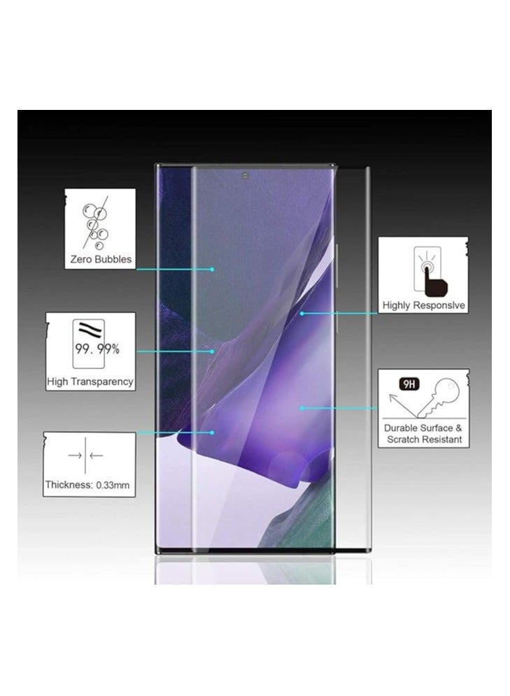 Full coverage tempered glass screen protection for Galaxy Note 20 Ultra - Black - Image 2