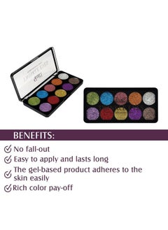Glam 21 Glam21 Twinkle Eyes Glitter Palette;10 Cream Based Highly Pigmented Shades;Non Sticky Look 13Gm02  - Image 4