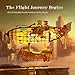 FUNPOLA LED 3D Wood Puzzle Fantasy Airship Model Steampunk DIY Craft Kit with LED Lights Intricate Wooden Airship Model Building Set for Teens and AdultsWhite - Image 4