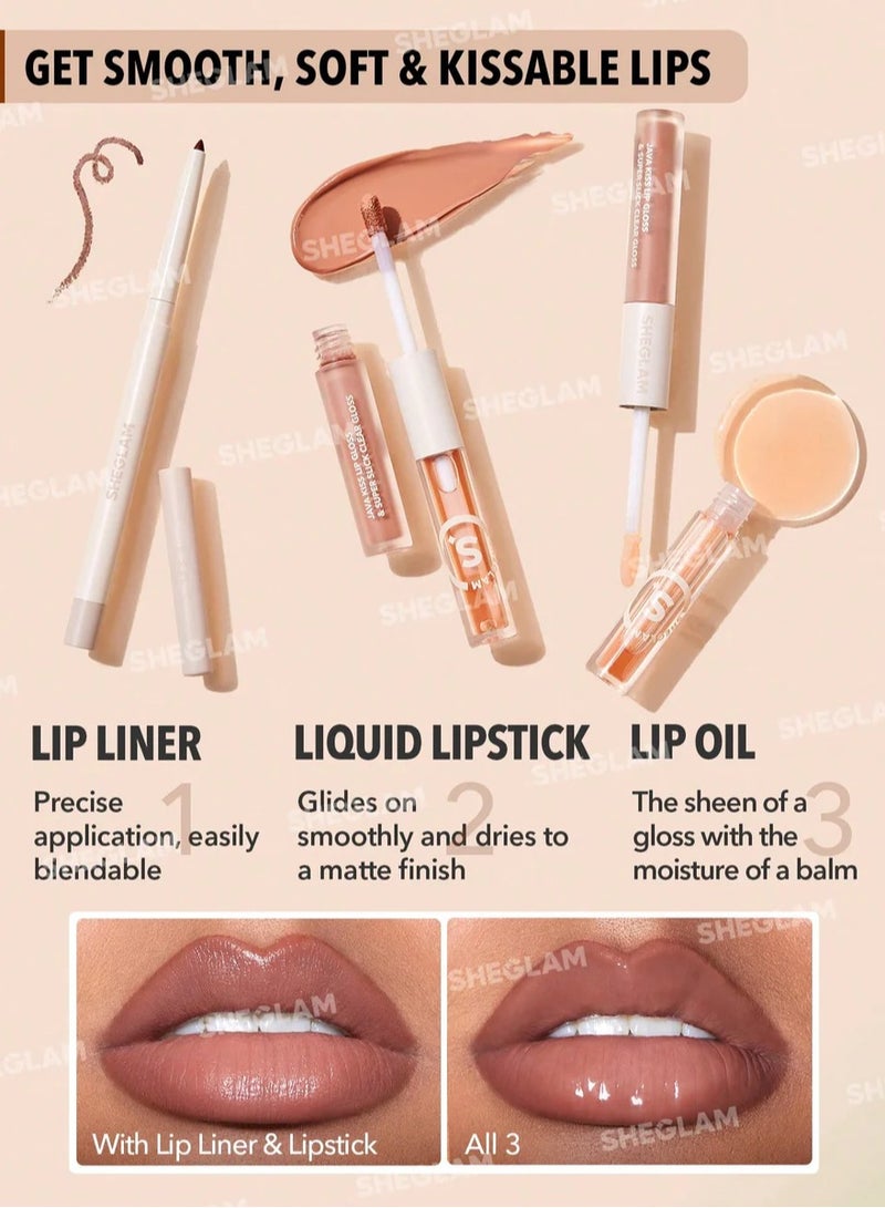 SHEGLAM Soft 90'S Glam Lip Liner And Lip Duo Set Moody Taupe Lip Set - Image 3
