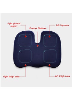 Sharpdo Memory Foam Seat Cushion Back Cushion Set For Car Office Computer Chair Blue  - Image 5