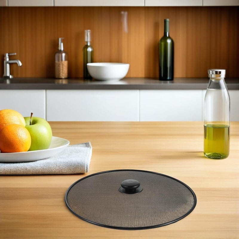 2pcs Stainless Steel Frying Pan Splatter Screen with Knob, 29cm and 25cm Oil Splash Guard Mesh Covers for Grease Protection and Safe Cooking - Image 5