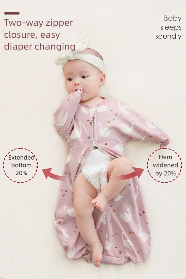 I LOVE KIDS 0.5Tog Baby Sleeping Bags 100% Cotton for Newborn Baby Swaddle Wrap Long Sleeves Kids Sleeping Sack Medium 0-6M(Pink) - Image 5