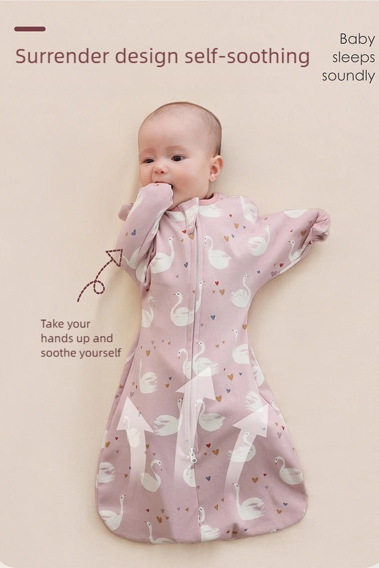 I LOVE KIDS 0.5Tog Baby Sleeping Bags 100% Cotton for Newborn Baby Swaddle Wrap Long Sleeves Kids Sleeping Sack Medium 0-6M(Pink) - Image 4