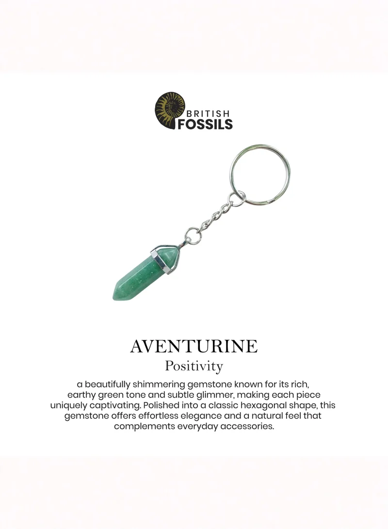British Fossils Aventurine Crystal Energy Aventurine Keyring for Women | Best Price UAE