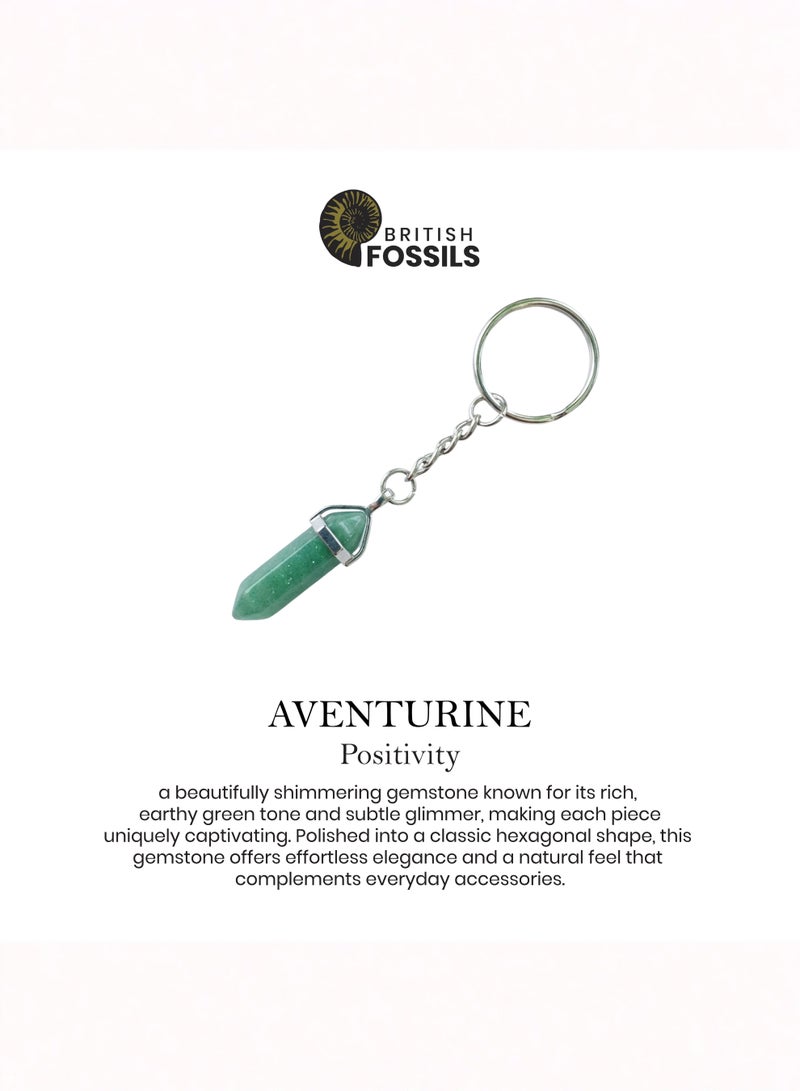 British Fossils Crystal Energy Aventurine Keyring - Image 4