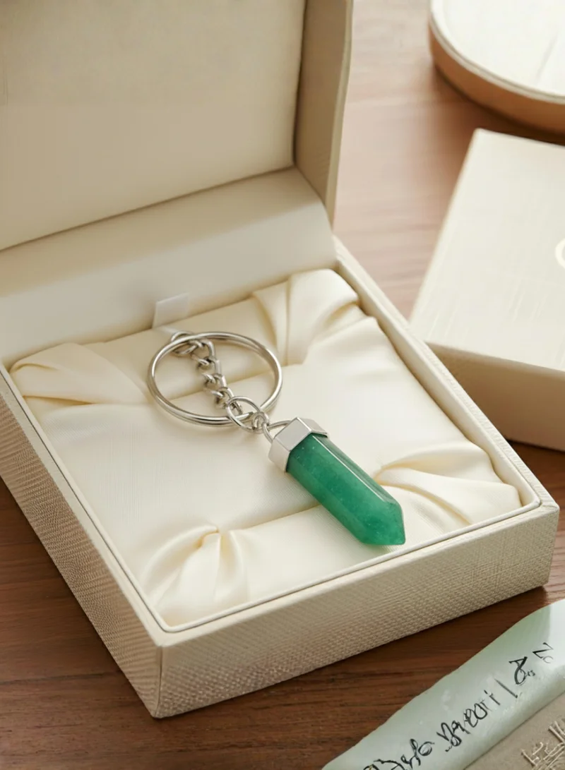 British Fossils Aventurine Crystal Energy Aventurine Keyring for Women | Best Price UAE
