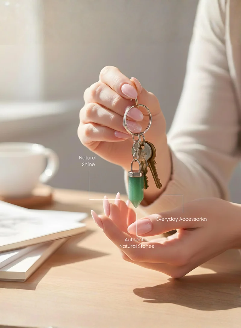 British Fossils Aventurine Crystal Energy Aventurine Keyring for Women | Best Price UAE