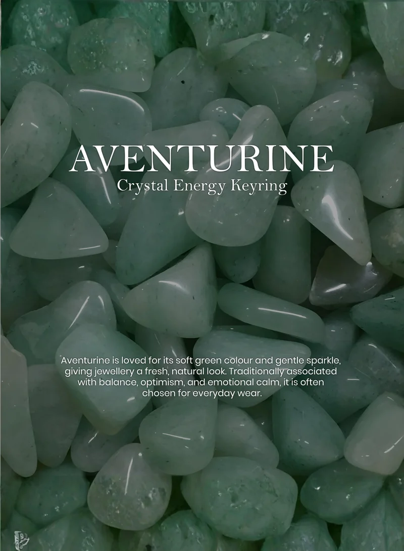 British Fossils ميدالية مفاتيح طاقة الكريستال أفينتورين