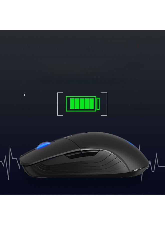 Mute Wireless Mouse Charging Light-emitting Computer Office Manufacturers Pink Power Display-Color:Blue