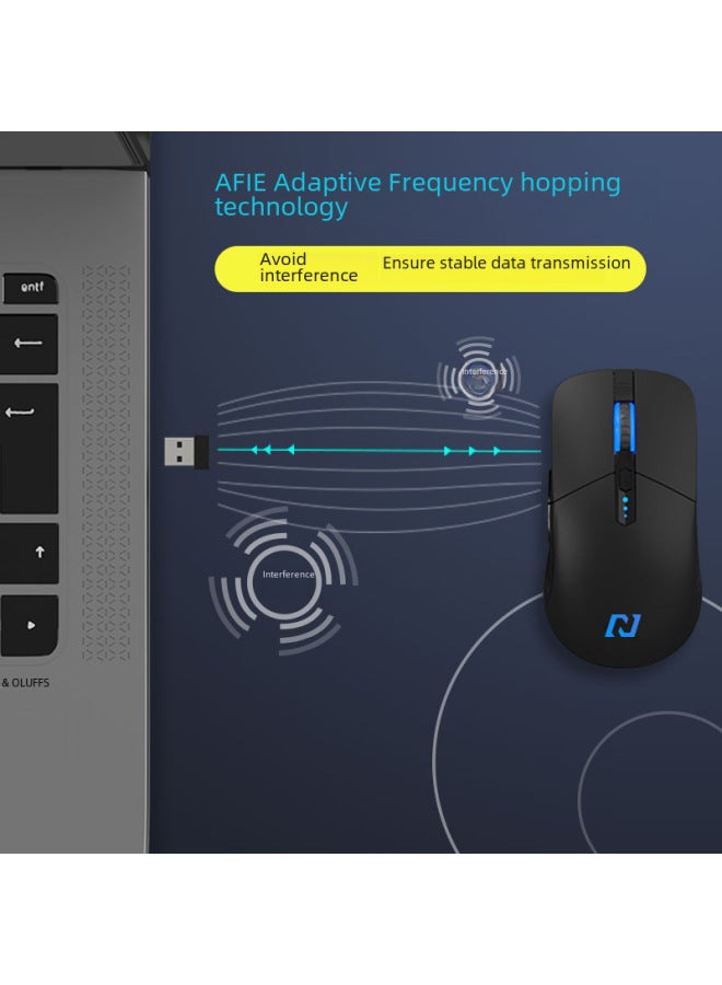 Mute Wireless Mouse Charging Light-emitting Computer Office Manufacturers Pink Power Display-Color:Blue
