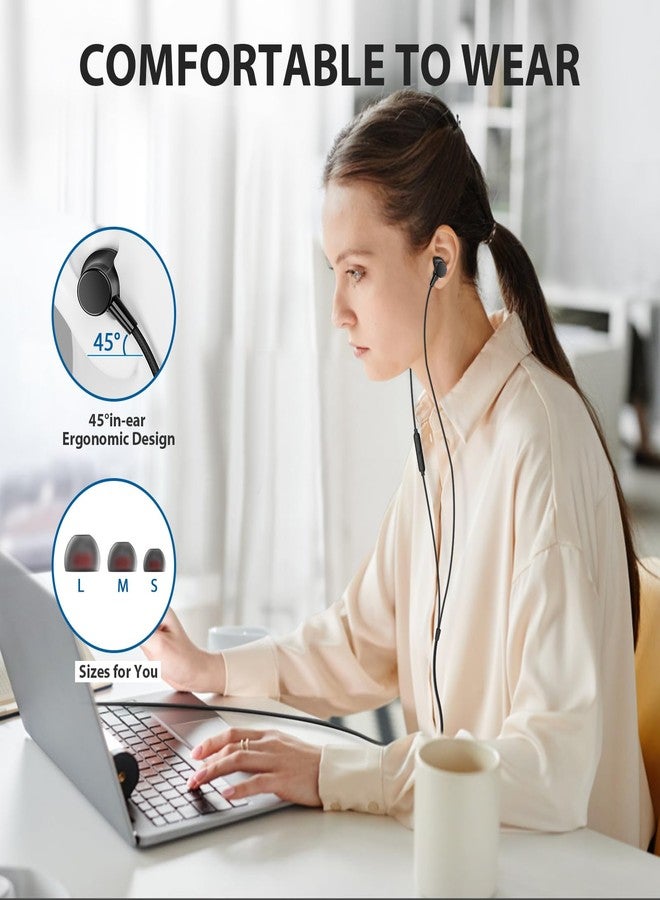 ASKUBSKU Wired Headphones Earphones for Laptop PC Chromebook Noise Cancelling Ear Buds with 3.5mm Plug in Audio Jack Microphone HiFi Stereo Clear Call Volume Control for Kindle Fire Nintendo Switch MP3 Android - Image 4