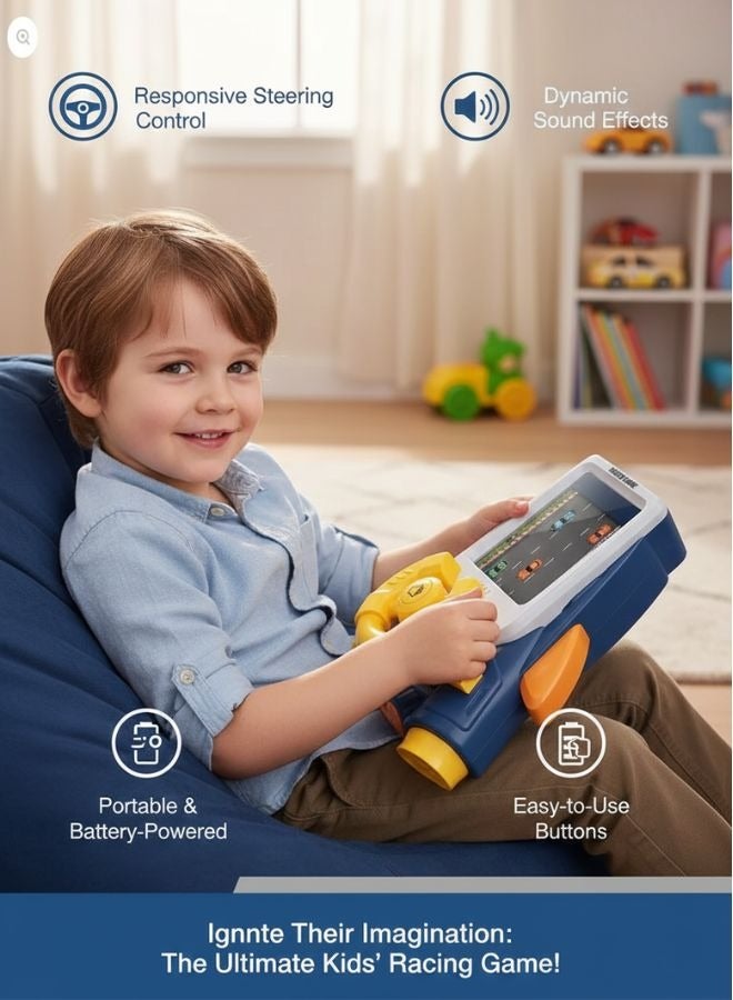 جي دي تويز لعبة سيارة لعبة محاكاة عجلة القيادة لعبة سباق مع الموسيقى للأطفال - Image 5