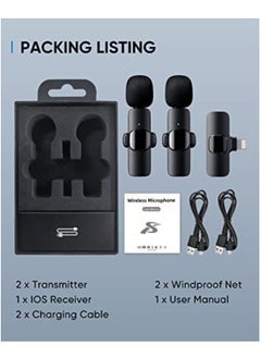 ELTRAZONE 2 PCS Professional Wireless Lavalier Microphone for iPhone iPad only  - Image 3