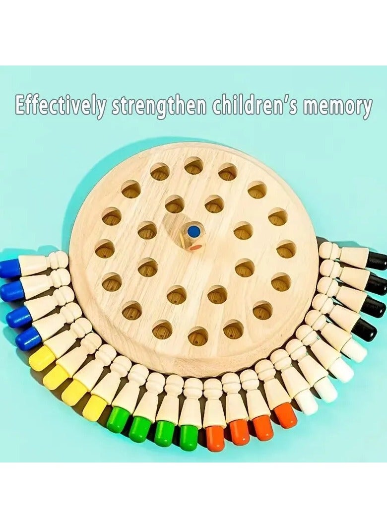 The Colorful Wooden Chess Memory Game is Useful For Focusing And Training Children To Activate Their Memory An Entertaining And Useful Educational Game For Children And The Elderly - Image 2