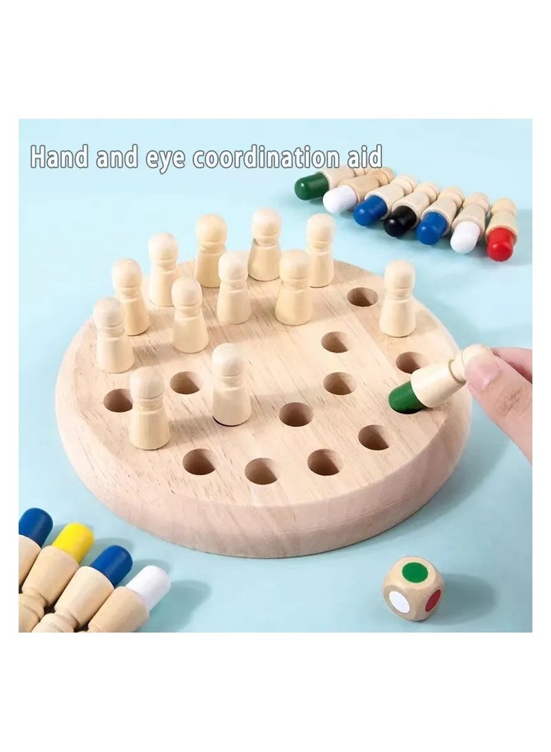 The Colorful Wooden Chess Memory Game is Useful For Focusing And Training Children To Activate Their Memory An Entertaining And Useful Educational Game For Children And The Elderly - Image 3