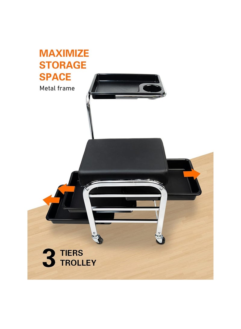 لا بيرلا  تك كرسي دوار بكرات قابل للتعديل في الارتفاع، - Image 3