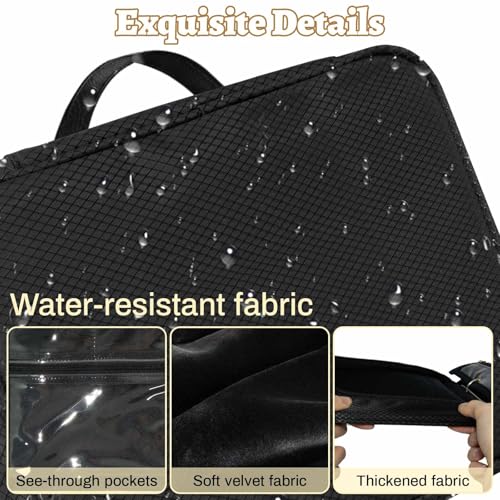 Eclatbox Travel Jewelry Organizer Case, Jewelry Storage Bag with Zipper Velvet Pockets, Portable Jewelry Case for Necklaces, Rings, Earrings, Bracelets - Image 3