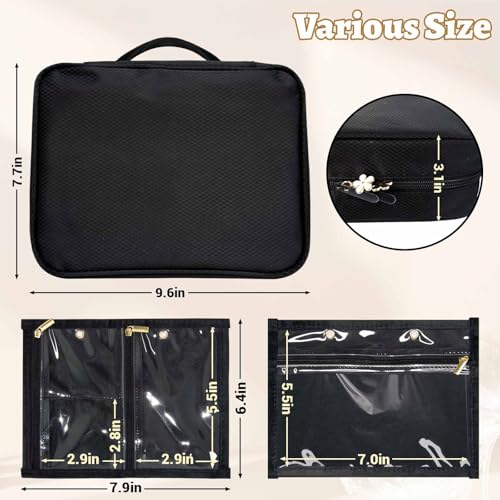 Eclatbox Travel Jewelry Organizer Case, Jewelry Storage Bag with Zipper Velvet Pockets, Portable Jewelry Case for Necklaces, Rings, Earrings, Bracelets - Image 2