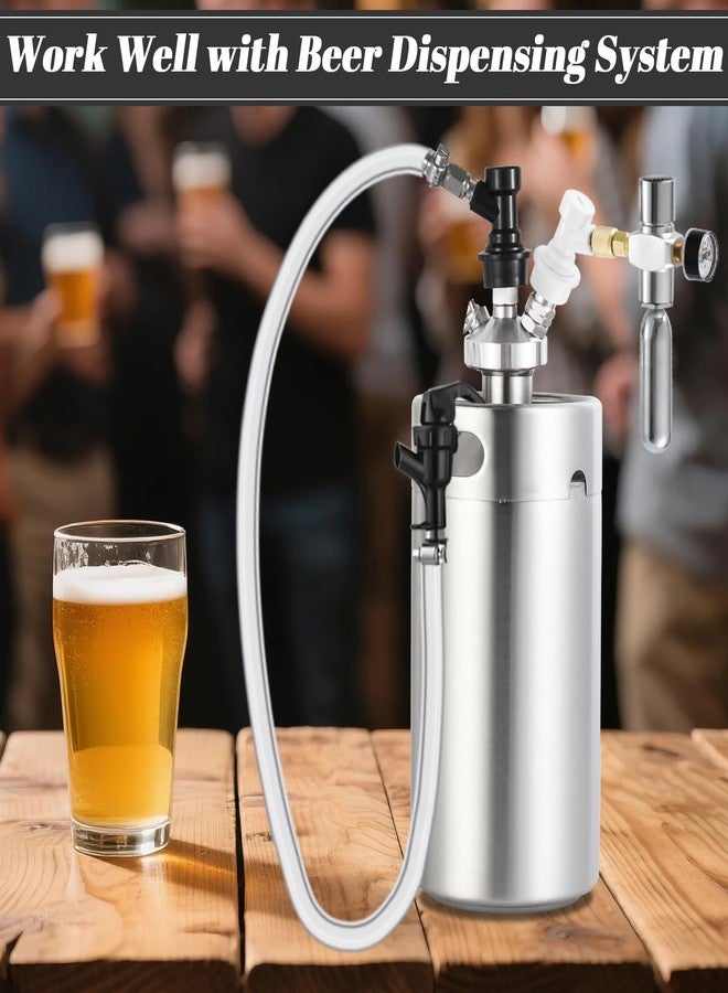 مجموعة من قطعتين من وصلات براميل البيرة ذات القفل الكروي، موصلات غاز لبراميل البيرة الصغيرة، مع وصلة غاز من الفولاذ المقاوم للصدأ مقاس 5/16 بوصة وصواميل دوارة ملولبة MFL، مناسبة للتخمير المنزلي، مع مشبكين للخرطوم. - Image 2