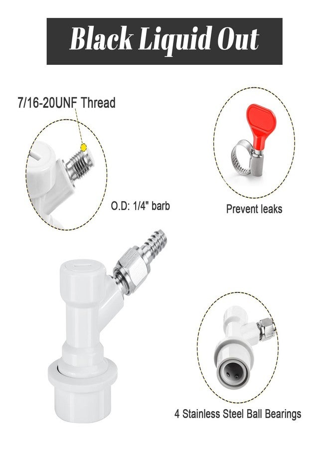 مجموعة من قطعتين من وصلات براميل البيرة ذات القفل الكروي، موصلات غاز لبراميل البيرة الصغيرة، مع وصلة غاز من الفولاذ المقاوم للصدأ مقاس 5/16 بوصة وصواميل دوارة ملولبة MFL، مناسبة للتخمير المنزلي، مع مشبكين للخرطوم. - Image 3