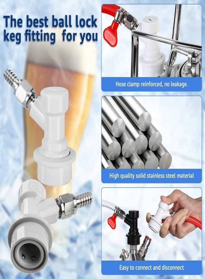 مجموعة من قطعتين من وصلات براميل البيرة ذات القفل الكروي، موصلات غاز لبراميل البيرة الصغيرة، مع وصلة غاز من الفولاذ المقاوم للصدأ مقاس 5/16 بوصة وصواميل دوارة ملولبة MFL، مناسبة للتخمير المنزلي، مع مشبكين للخرطوم. - Image 5