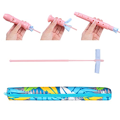 Yop-yes Soprano Recorder Instrument for Kids Beginners Student German Fingering C Key Recorder Instrument 3 Piece with Cleaning Rod and Bag Fingering Chart（Pink） - Image 4