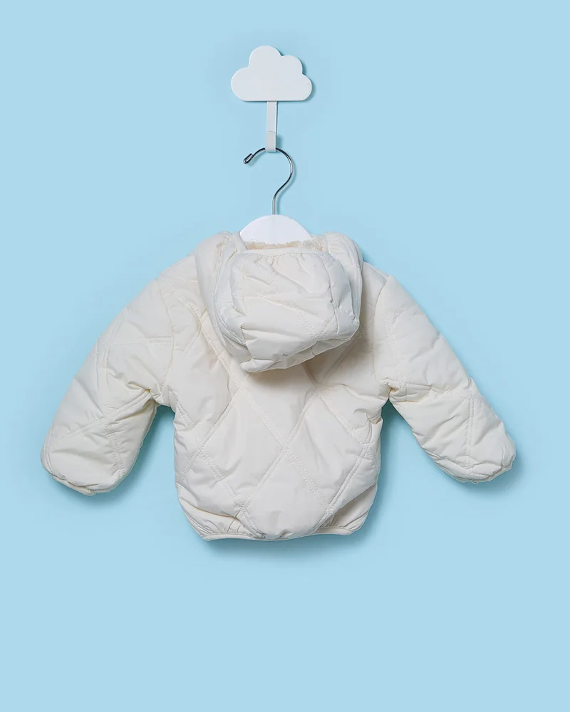 REDTAG Infant Boys White Hooded Jacket